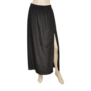 Michael Kors Long Maxi Skirt Front Slit Lined Black XS/S/M Nwt $99